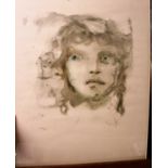 Leonor Fini (1908-1996) - portrait study, lithograph, signed and numbered 110/175, with studio