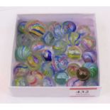 A small collection of Victorian and later glass marbles