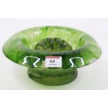 A 1930s Davidson Green Cloud glass bowl and frog, pattern No.1910BD, dia.22cm