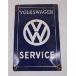 A Volkswagen VW Service enamel advertising sign, of convex shape, 30 x 20cm