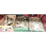 Three boxes of mixed brassware