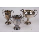 A George V silver twin handled trophy cup, engraved 'The la Touche Cup KMC Christmas 1929', London