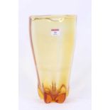 A 20th century amber studio glass vase, h.34cm