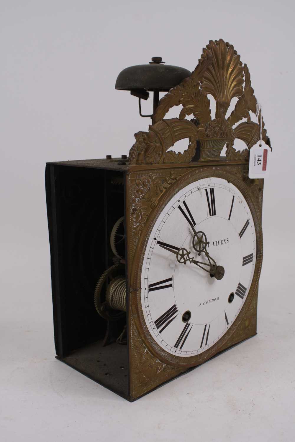 A 19th century French comtoise clock, the enamelled dial showing Roman numerals and inscribed Paul - Image 2 of 3