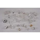 A collection of Swarovski crystal miniature animal figures, largest height 5cm, together with a