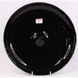 A Murano black glass dish, dia.33cm