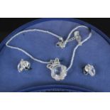 Assorted cut crystal costume jewellery, to include a pair of Swarovski ear studs in box, Swarovski