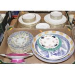 Two boxes of mixed ceramics, to include a Minton Golden Heritage pattern part dinner service