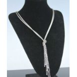 A contemporary silver double fine snakelink necklace, sponsor S&C, length 52cm; together with a