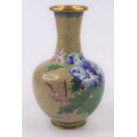 A Chinese cloisonne enamel vase, decorated with insects and flowers, h.21cm