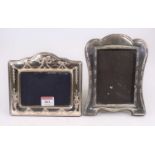A silver-clad easel photograph frame, repousse decorated with swags and bows, h.15cm; together