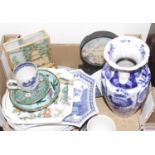 A collection of Asian ceramics to include a Japanese porcelain vase