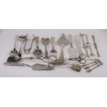 A collection of silver plated flatware, to include teaspoons, berry spoons, cake slice etc