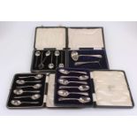 A cased set of six silver teaspoons in the Old English patter, Sheffield 1917, together with another