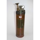 A vintage copper minimax fire extinguisher, h.47cm