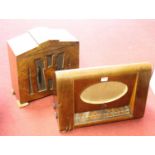 An Art Deco walnut cased radio and speaker