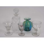 A collection of glassware, to include Georgian glass rummers, Mdina glass vase etc (5)