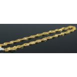 A modern Italian yellow metal finelink necklace, stamped 750, 3.8g, length 43cm Clasp works.No
