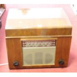 A 1930s walnut cased radio/record player, width 51cm