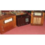 An Art Deco Westminster ZA818 bakelite cased radio, w.50cm, together with an RCA New Orthophonic