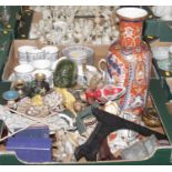 Miscellaneous items to include a Portuguese porcelain vase and cloisonne enamelled vases