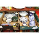 Two boxes of mixed ceramics, to include Spode Italian pattern and Fenton Foley ware