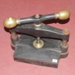 A cast iron book press, width 41cm