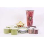 A collection of ceramics to include an Arthur Wood Astoria pattern pink lustre vase