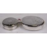 A Victorian silver snuff box of oval shape, the lid with engraved floral decoration, Pairpoint Bros,