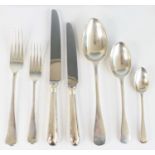 A mostly Victorian silver harlequin part cutlery suite, in the Old English pattern, comprising six