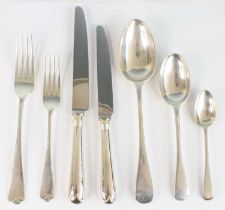 A mostly Victorian silver harlequin part cutlery suite, in the Old English pattern, comprising six