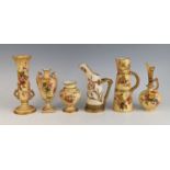 A collection of Royal Worcester blush and old ivory, to include a blush ivory vase, circa 1902,