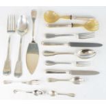 An extensive 20th century Italian silver cutlery suite, in the Fiddle, Thread & Scroll pattern,