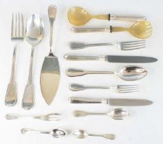 An extensive 20th century Italian silver cutlery suite, in the Fiddle, Thread & Scroll pattern,