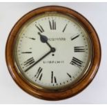 Joseph Gothard of Birmingham – a Victorian oak cased circular dial school clock, of good size,
