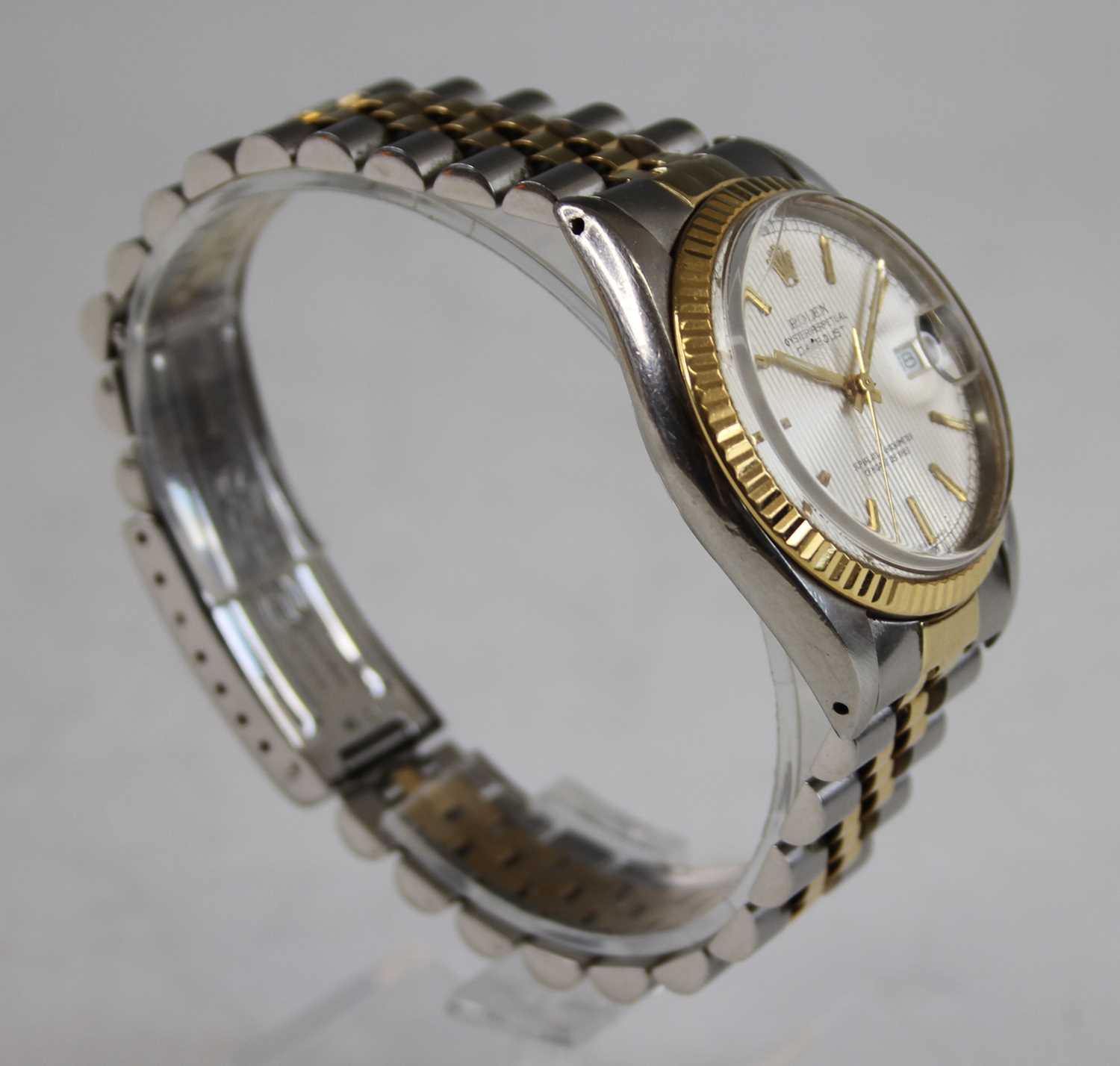 A bi-metal Rolex Oyster Perpetual Datejust automatic wristwatch, having a cream tapestry index dial, - Image 3 of 9