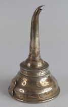 An Elizabeth II silver wine funnel, having a plain circular body with beaded and reeded rims and