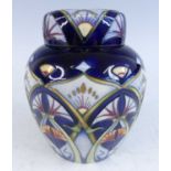 A contemporary Moorcroft pottery ginger jar and cover in the Inula pattern, designed by Rachel
