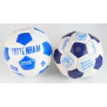 A Tottenham Hotspur F.C. Official size 5 blue and white leather football, signed by various players,