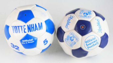 A Tottenham Hotspur F.C. Official size 5 blue and white leather football, signed by various players,