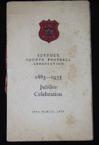 A Suffolk County Football Association 1885-1935 Jubilee Celebration programme, signed to the back