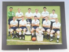 Football, Tottenham Hotspur, a 29 x 39cm colour photograph of the 1960/61 double winning team,