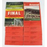 A collection of football matchday programmes to include F.A. Cup Final 1971 Arsenal v Liverpool,