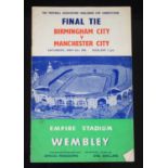 The Football Association Challenge Cup Competition Final Tie Official Programme. Birmingham City v