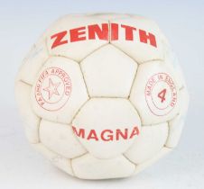 A Zentih Magna size 4 leather football, signed by various memebers of the Ipswich Town squad to