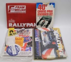 A collection of motor racing programmes and ephemera to include Monaco Grand Prix May 1982,