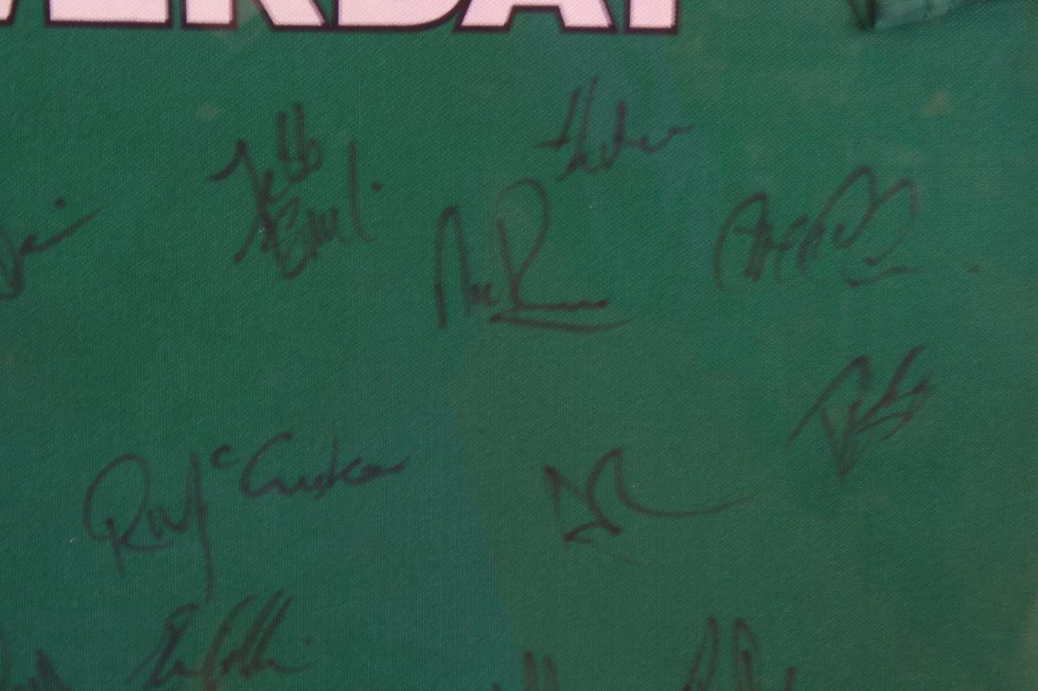 Rugby Union, a multi signed London Irish team shirt from the 2014-2015 season, mounted for - Image 3 of 4