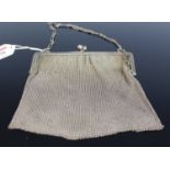 A lady's George V silver chain link evening bag, Birmingham 1916, width 14.5cm