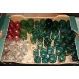 A collection of 19th century and later drinking glasses, to include green and cranberry coloured