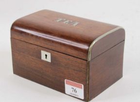 A Victorian rosewood single compartment tea caddy, w.14cm